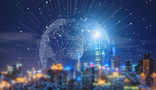 城市智能信息科技上海夜景